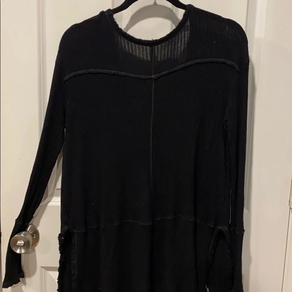 Free People Oversized Tattered Waffle Top